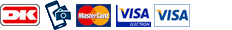 Dankort logo, Mobile Pay logo, Mastercard logo, Visa Elektron
logo, Visa logo